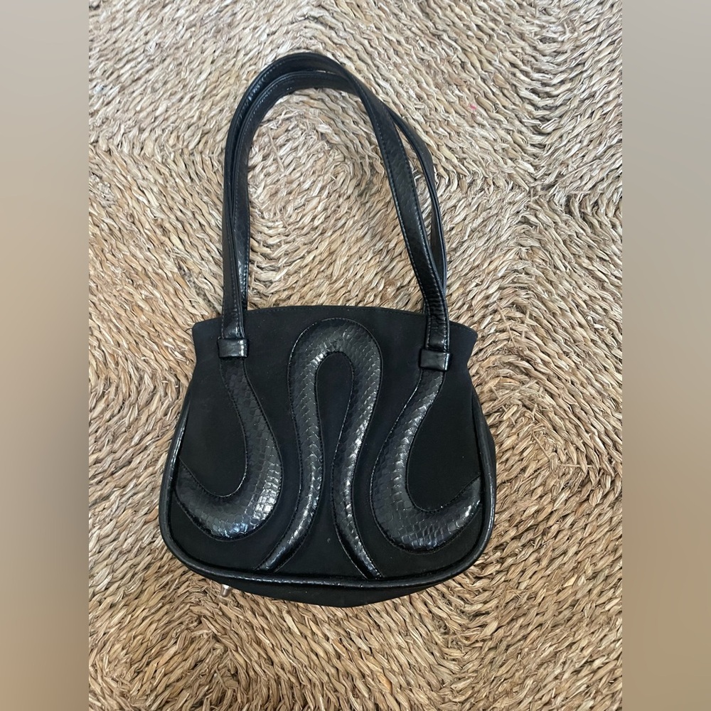 Vintage Lou Taylor Elegant Black Handbag